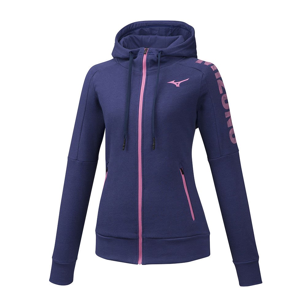 Mizuno Women's Heritage Zip Hoodie Navy (K2GC970112-LIC)